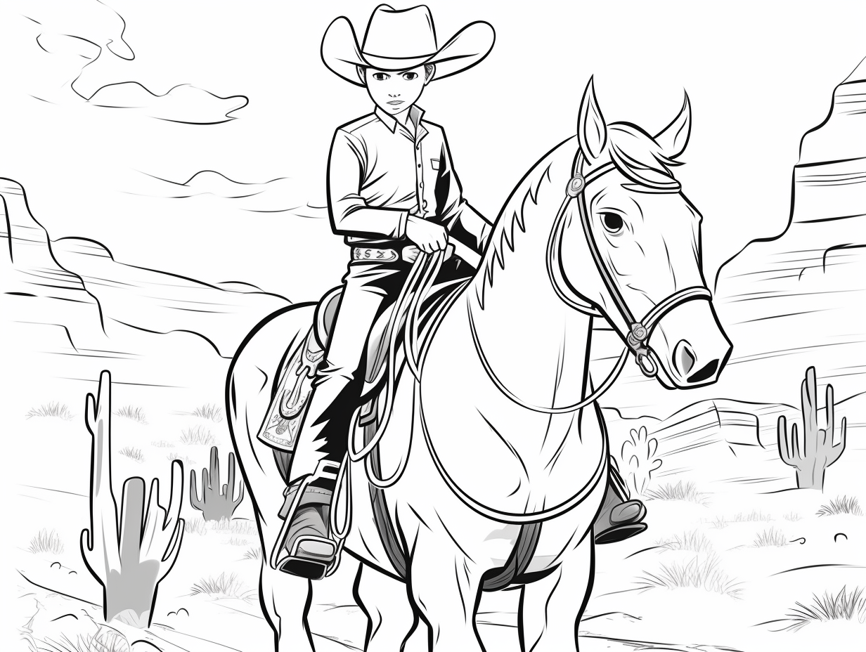 Wild West Coloring For Kids - Coloring Page