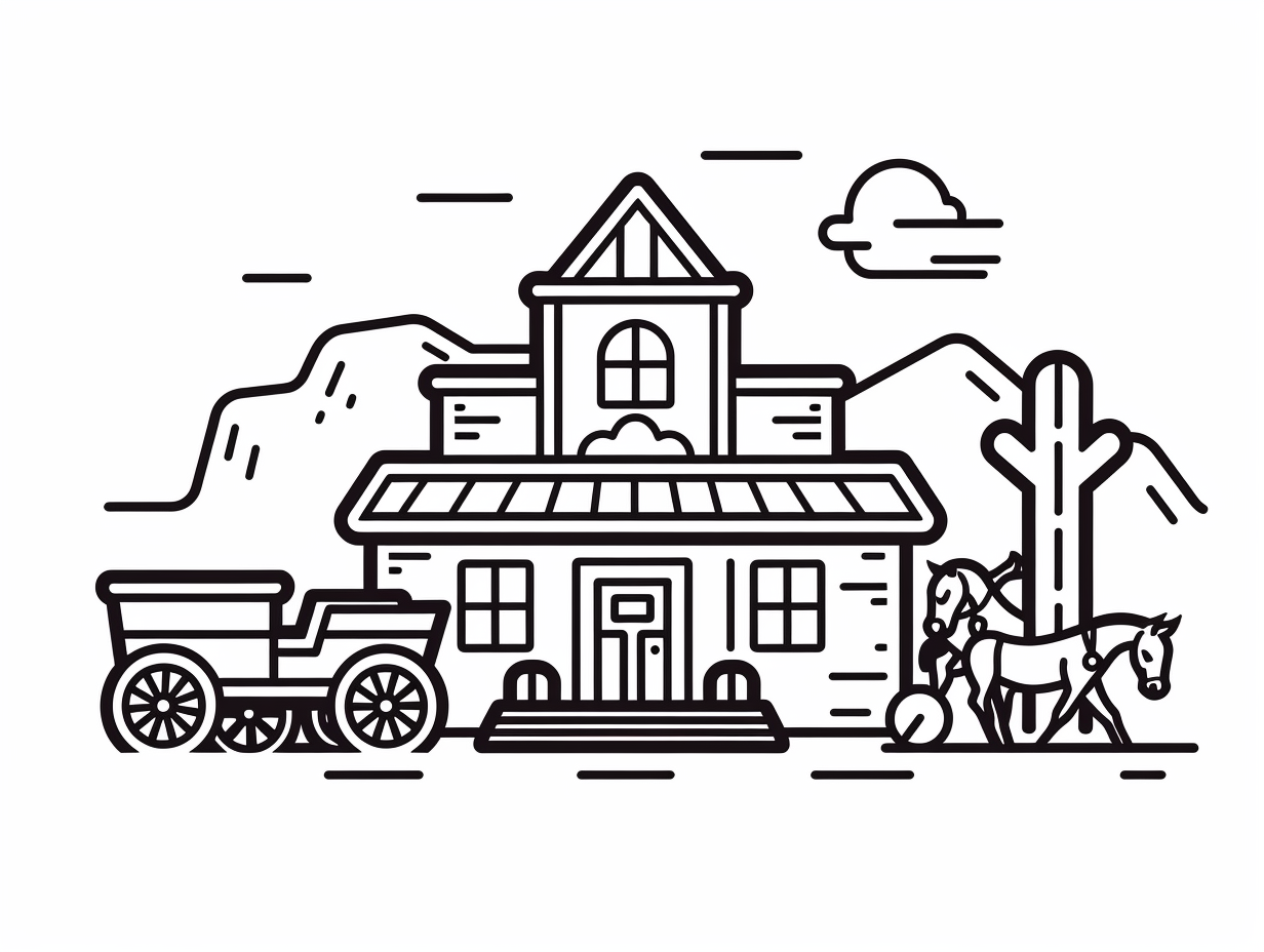 Wild West Coloring Fun - Coloring Page