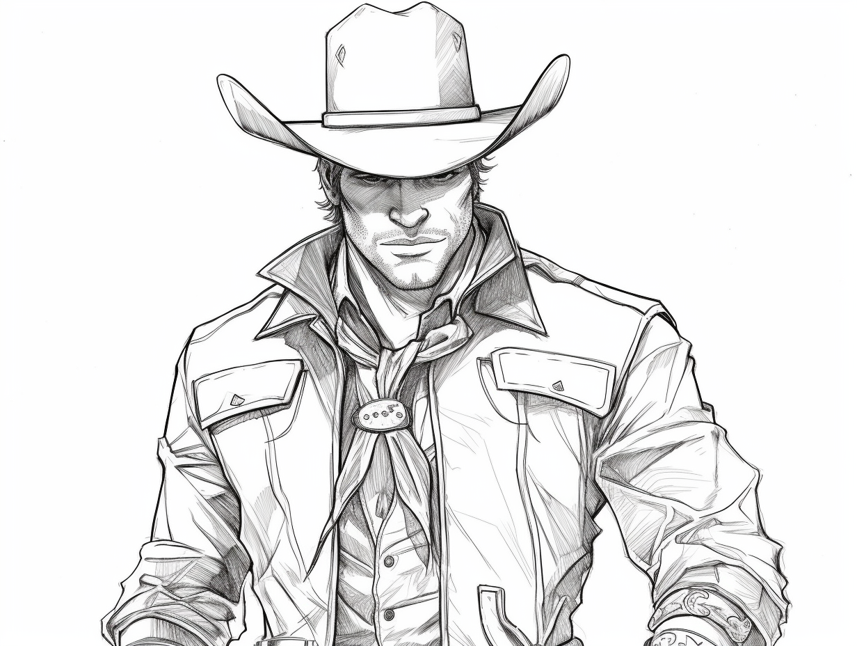 Wild West Cowboy Coloring Activity - Coloring Page