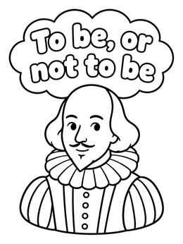 Free printable William Shakespeare Portrait With Famous Quote coloring page