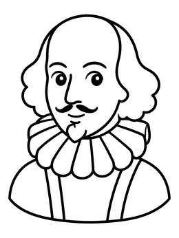 Free printable Simple William Shakespeare Portrait coloring page
