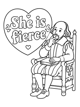 Free printable William Shakespeare With Inspiring Quote coloring page