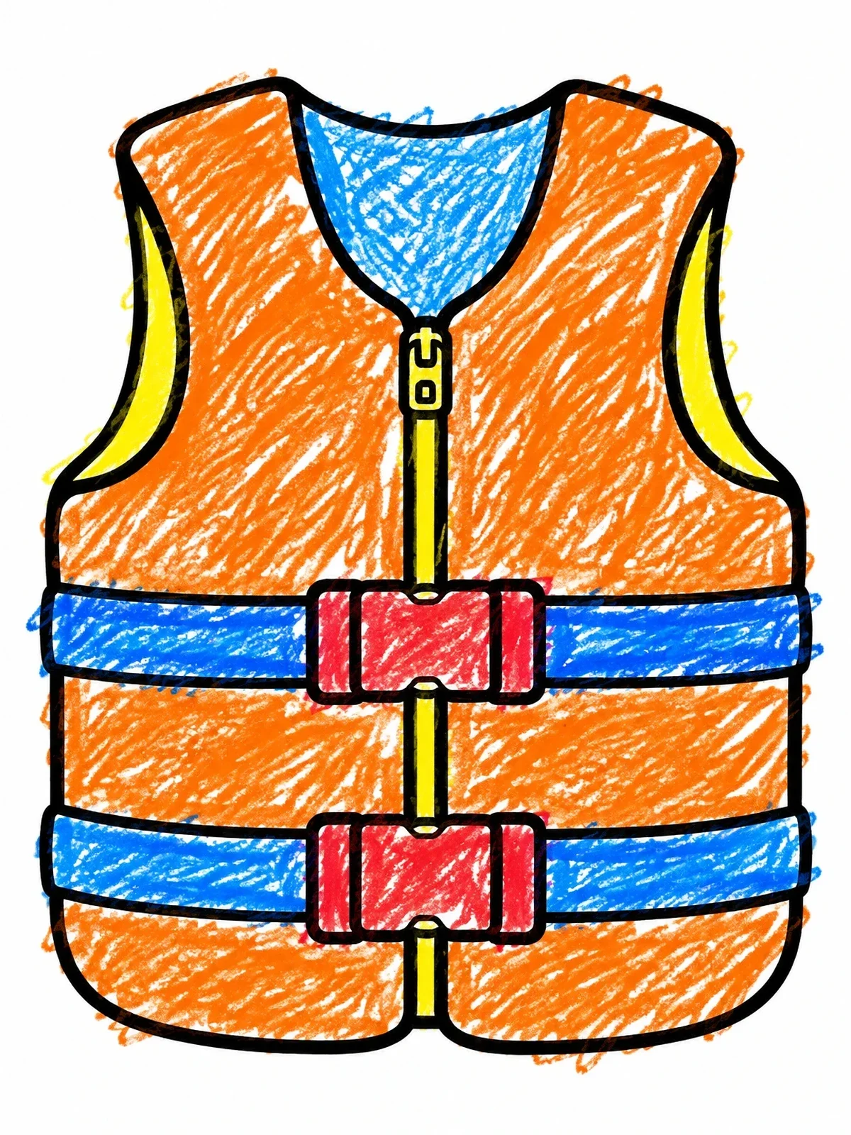 Colored example of the Water Sports Safety Life Vest coloring page