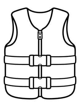 Free printable Water Sports Safety Life Vest coloring page