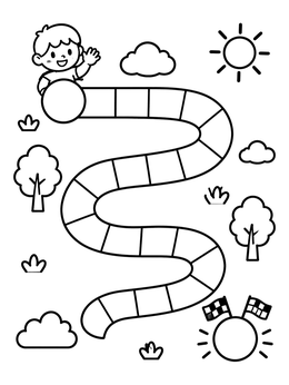 Free printable Winding Board Game Track coloring page