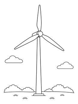 Free printable Modern Wind Energy Turbine coloring page