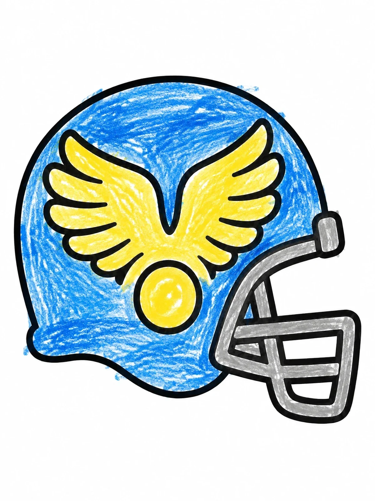 Colored example of the Winged Football Helmet coloring page