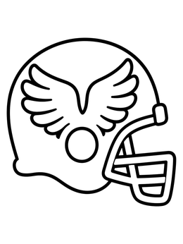 Free printable Winged Football Helmet coloring page