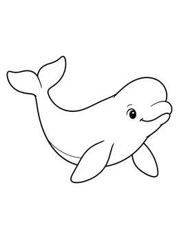 Free printable Cheerful Little Beluga Whale coloring page