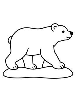 Free printable Walking Polar Bear On Snow coloring page