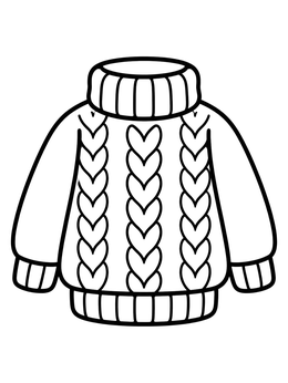 Free printable Cozy Knitted Turtleneck Sweater coloring page