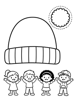 Free printable Cozy Beanie With Cheerful Kids coloring page