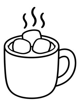 Free printable Hot Chocolate With Fluffy Marshmallows coloring page