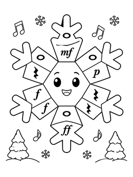 Free printable Musical Snowflake Character coloring page