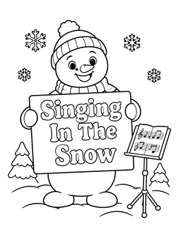 Free printable Singing Snowman With Music Stand coloring page