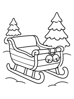 Free printable Winter Sleigh With Jingle Bells coloring page