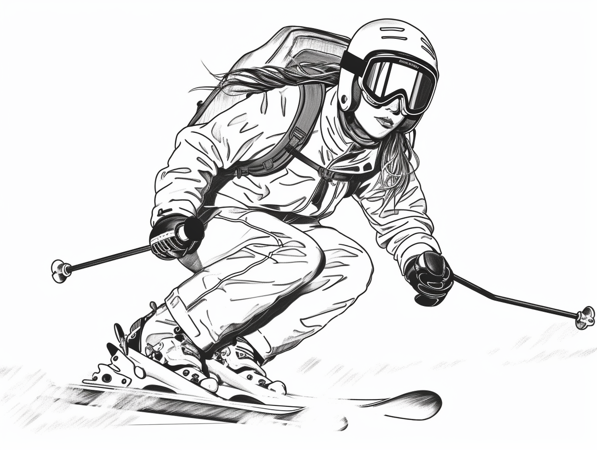 Winter Sports Coloring Activity - Coloring Page