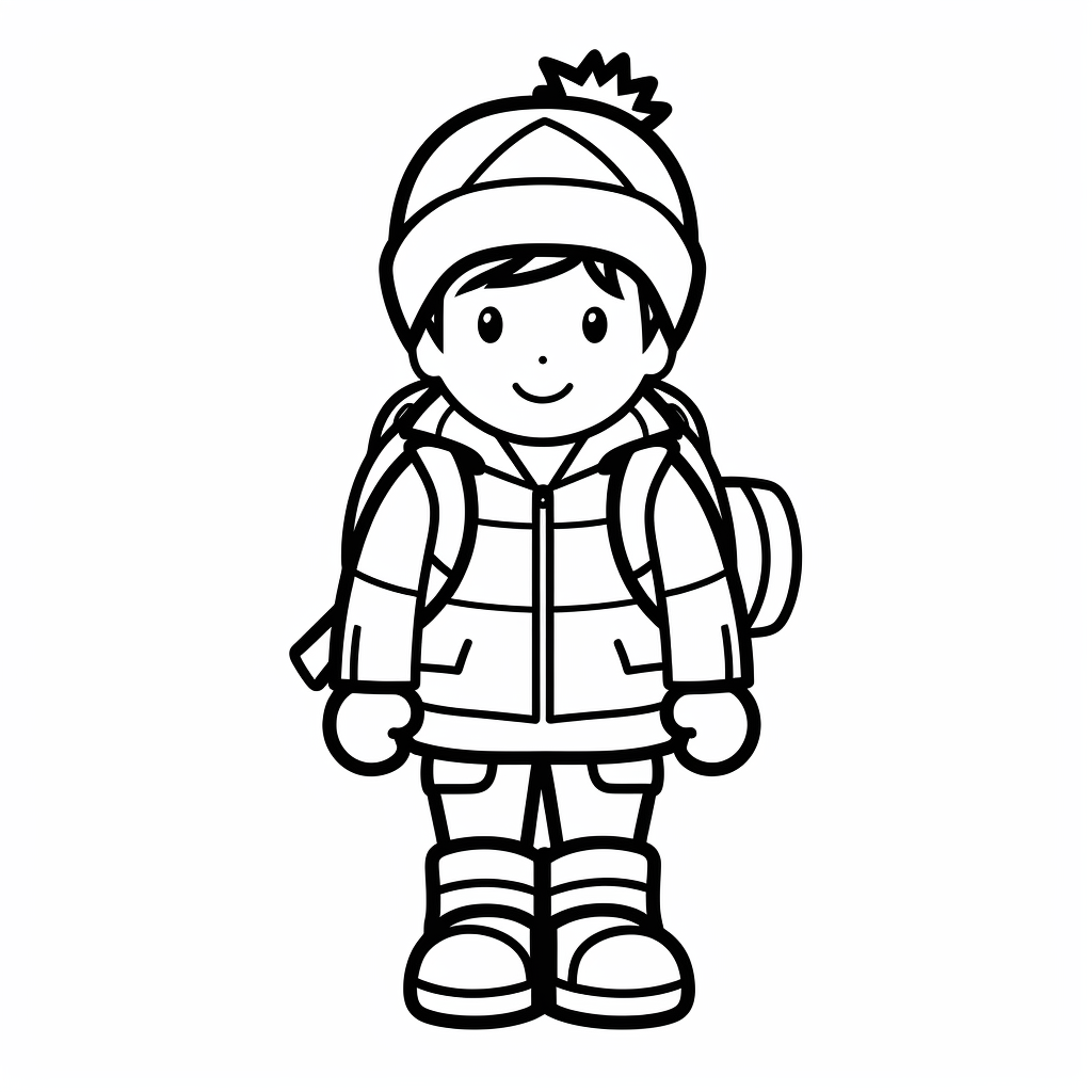 Winter Sports Coloring For Kids - Coloring Page