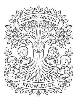 Free printable Tree Of Knowledge And Reading Children coloring page