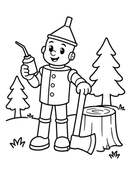 Free printable Tin Woodsman With Oil Can coloring page
