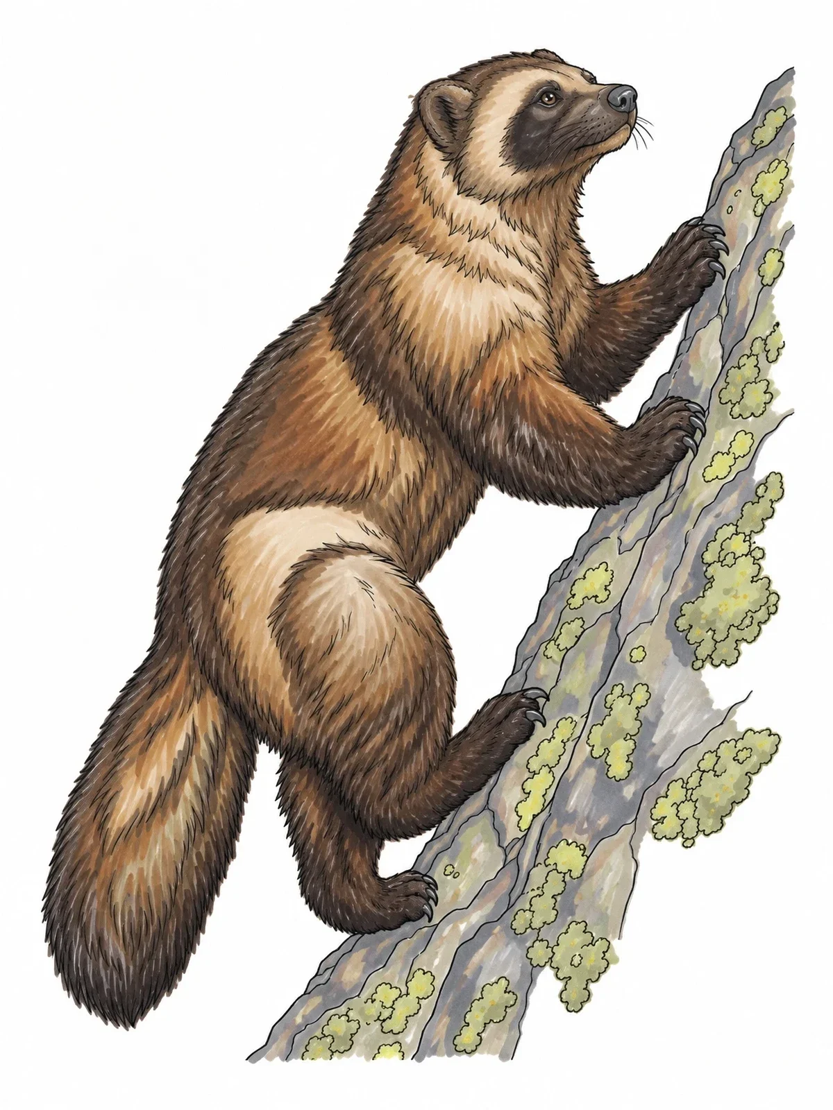 Colored example of the Wolverine Climbing A Steep Cliff coloring page