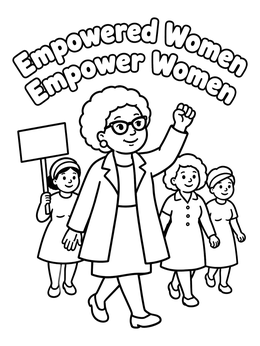 Free printable Women Marching For Civil Rights coloring page