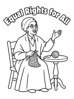 Free printable Sojourner Truth Knitting For Rights coloring page