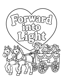 Free printable Suffrage Parade Wagon With Ponies coloring page