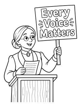 Free printable Suffragist Speaking At A Podium coloring page