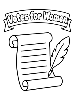 Free printable Votes For Women Petition Scroll coloring page