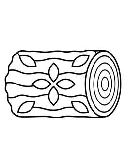 Free printable Simple Timber Log With Pattern coloring page