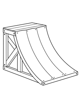 Free printable Wooden Bmx Launch Ramp coloring page