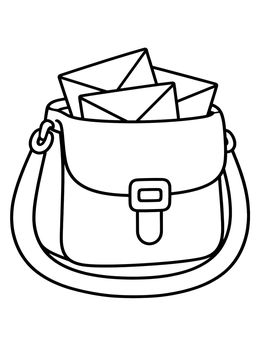 Free printable Mail Carrier Bag Full Of Letters coloring page