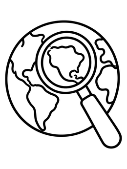 Free printable Magnifying Glass Over Planet Earth coloring page