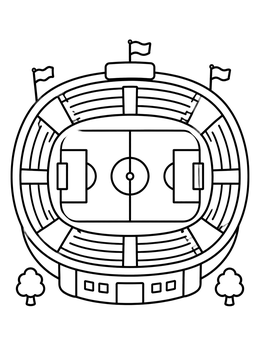 Free printable Soccer Stadium From Above coloring page