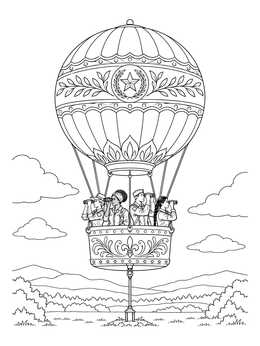 Free printable Military Observation Balloon In Flight coloring page