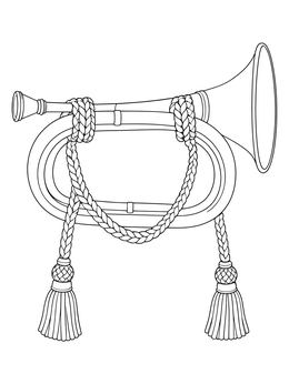 Free printable Military Bugle With Braided Cord coloring page