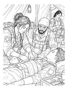 Free printable Field Medics In Tent coloring page