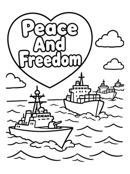 Free printable Naval Escort For Peace And Freedom coloring page