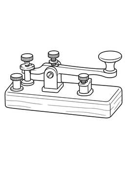 Free printable Vintage Morse Code Telegraph Key coloring page