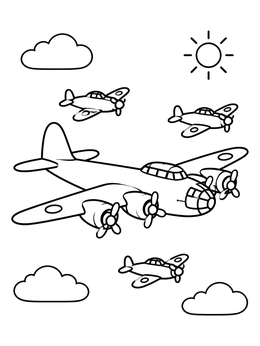 Free printable Heavy Bomber Formation In Flight coloring page