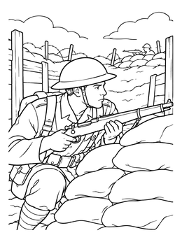 Free printable Soldier In The Trenches coloring page