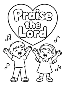 Free printable Children Singing Praise The Lord coloring page
