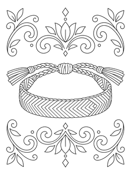 Free printable Woven Chevron Friendship Bracelet coloring page