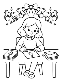 Free printable Writing Festive Holiday Cards coloring page