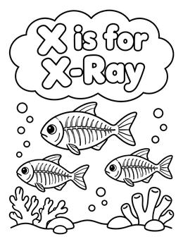 Free printable X Is For X Ray Fish coloring page