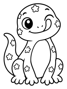 Free printable Cute Star Spotted Lizard coloring page