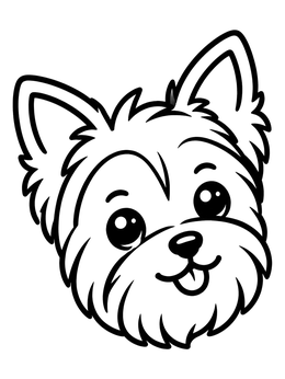 Free printable Cute Yorkshire Terrier Puppy Face coloring page