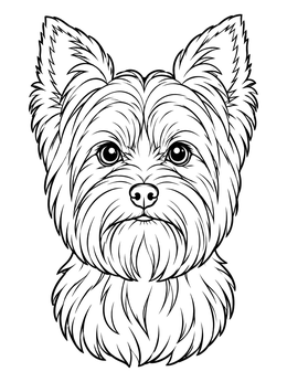 Free printable Yorkshire Terrier Head Portrait coloring page