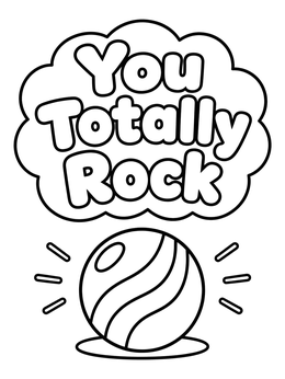 Free printable You Totally Rock Polished Stone coloring page